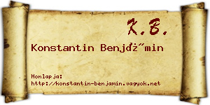Konstantin Benjámin névjegykártya
